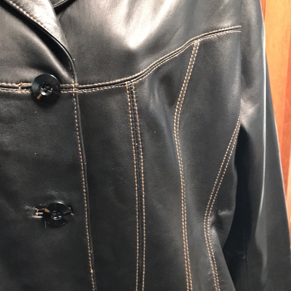 Stylish soft black leather jacket size Large - Picture 3 of 7